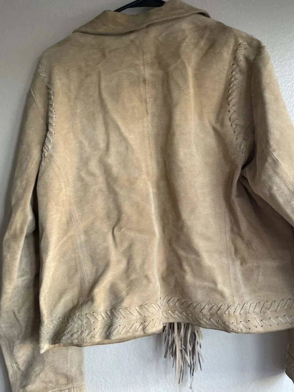 Newport News Jeanology collection 100% leather Western jacket with fringe sz 18 - Picture 3 of 14